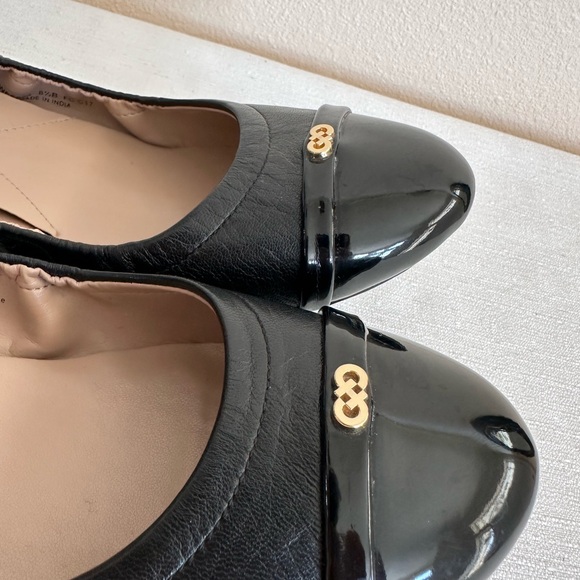 Cole Haan Black Leather Patent Cap Toe Stretch Ballet Flats Women’s 8.5B - Picture 8 of 12